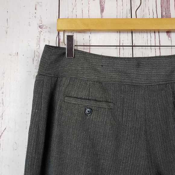 Apt. 9 Dress Pants Womens Size 10 Flat Front Striped Rayon Gray - Picture 7 of 9